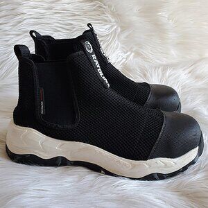 RAYDLINX Women's Black Lightweight Mesh Steel Toe Safety Boots SZ 6.5